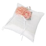 2 Pieces White Pillow with Flower for Wedding